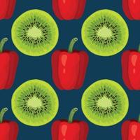 colorful hand draw vegetable seamless pattern vector