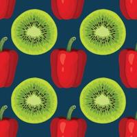 colorful hand draw vegetable seamless pattern vector