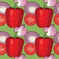 onnion and red pepper seamless pattern design vector