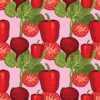 hand draw vegetable seamless pattern background  design vector