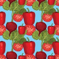 hand draw vegetable seamless pattern colorful design vector