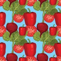 hand draw vegetable seamless pattern colorful design vector