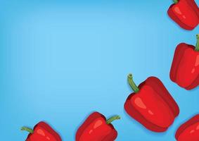 fresh fruit red pepper and vegetable background vector