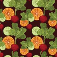 cute hand draw vegetable seamless pattern design vector