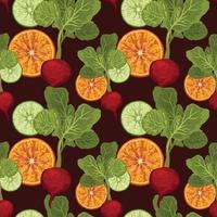 cute hand draw vegetable seamless pattern design vector