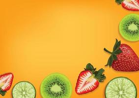 fresh fruit and vegetable background vector design