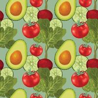 hand draw fresh and healthy vegetable pattern design vector