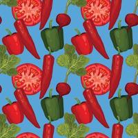 hand draw fresh vegetable seamless pattern vector