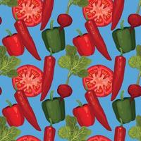 hand draw fresh vegetable seamless pattern vector