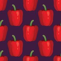 pimiento rojo dibujar a mano vegetal diseño de patrones sin fisuras vector