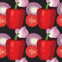 onnion and red pepper seamless pattern vector
