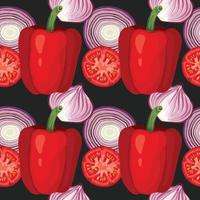 onnion and red pepper seamless pattern vector