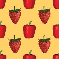 colorful hand draw vegetable pattern design vector