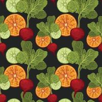 hand draw vegetable cute seamless pattern design vector