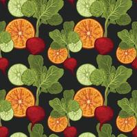 hand draw vegetable cute seamless pattern design vector