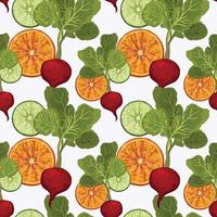 hand draw beautiful vegetable seamless pattern design vector