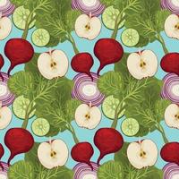 beautiful hand draw vegetable seamless pattern design vector