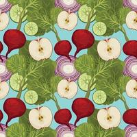beautiful hand draw vegetable seamless pattern design vector