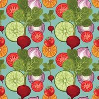 hand draw vegetable seamless pattern art design vector