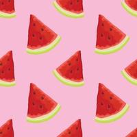 watermelon hand draw fruits and vegetables seamless design vector