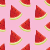 watermelon hand draw fruits and vegetables seamless design vector