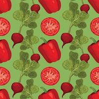 art hand draw vegetable seamless pattern vector