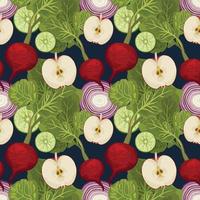 hand draw vegetable seamless cute pattern design vector