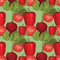 hand draw vegetable seamless pattern design background vector