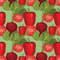 hand draw vegetable seamless pattern design background vector