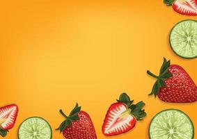 fresh fruit and vegetable art background vector