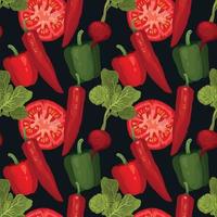 hand draw fresh vegetable seamless pattern design vector