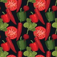 hand draw fresh vegetable seamless pattern design vector