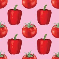vector de dibujo a mano de arte de pimiento rojo y tomate