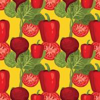 hand draw vegetable seamless pattern background vector