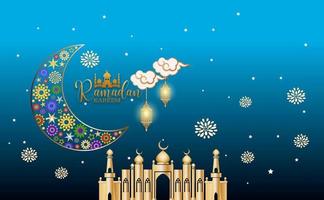 imagen vectorial de la tarjeta de felicitación ramadan kareem vector