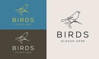 Bird logo icon linear style. Vector logo design Templates