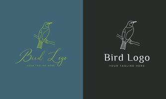 Bird logo icon linear style. Vector logo design Templates