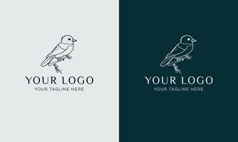 pájaro logo icono estilo lineal. plantillas de diseño de logotipo vectorial vector