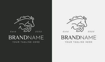 Horse logo icon linear style. Vector logo design templates
