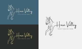 Horse logo icon linear style. Vector logo design templates