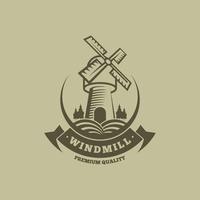 Windmill Logo Design Concept Vector
