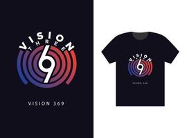 plantilla de vector de diseño de camiseta vision 369