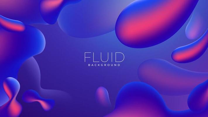 Abstract background Gradient floating fluid shapes composition