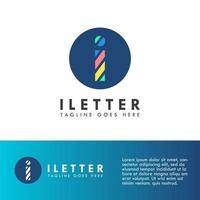 Alphabet i letter logo and icon design vector