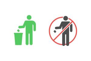 Trash can icon vector design, throw trash in its place and do not litter