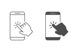 Touch smartphone screen icon vector