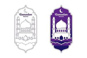 Ramadan kareem vector design illustration monoline or line art style