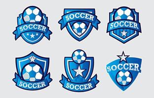 conjunto de escudos de fútbol y diseños de logotipos blue logo design1 vector