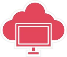 estilo de icono de computación en la nube vector