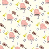 Funny musical instrument pattern. suitable for home background design, love cards, blankets and gift wrapping vector